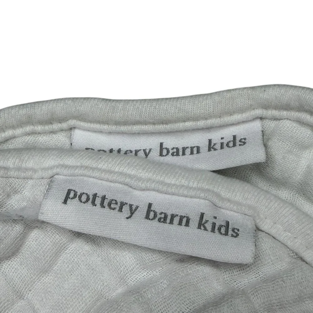 Pottery Barn Kids Muslin Baby Bibs Nautical Blue White Whale